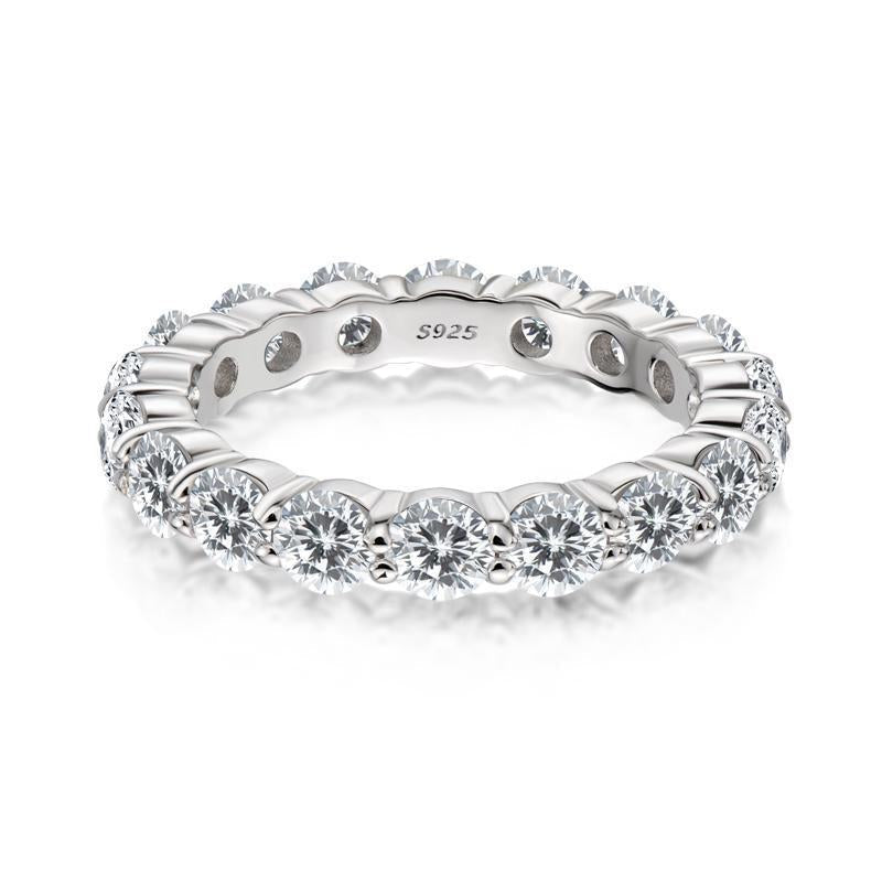 925 Sterling Silver Round Full Eternity CZ Ring 1