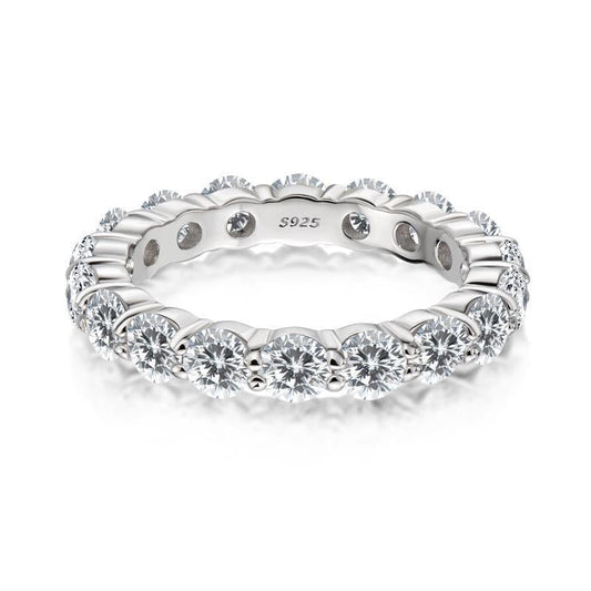 925 Sterling Silver Round Full Eternity CZ Ring 1