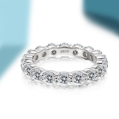 925 Sterling Silver Round Full Eternity CZ Ring 2