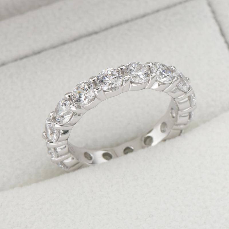 925 Sterling Silver Round Full Eternity CZ Ring 8