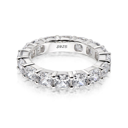 925 Sterling Silver Cushion CZ Eternity Ring 1