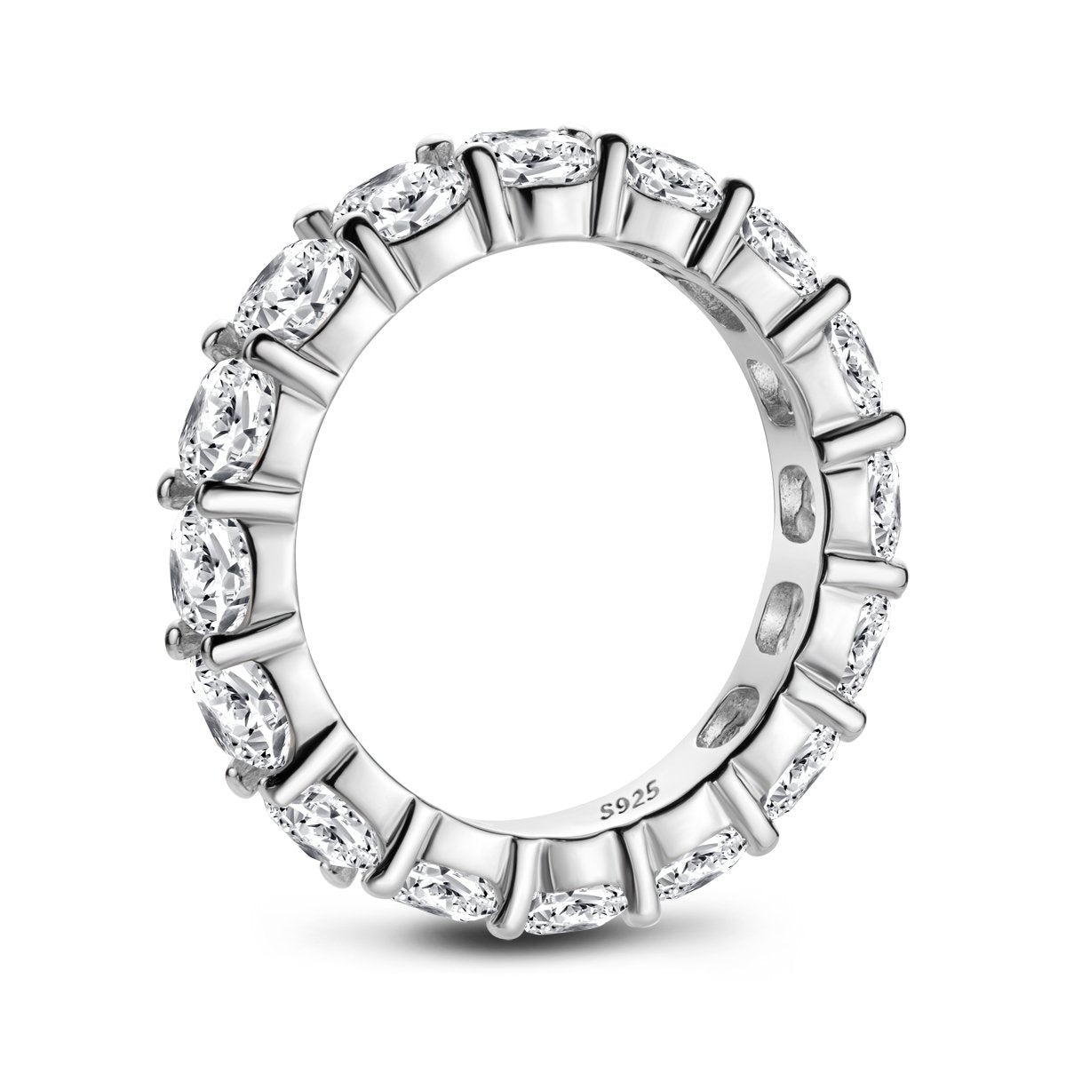 925 Sterling Silver Cushion CZ Eternity Ring 3