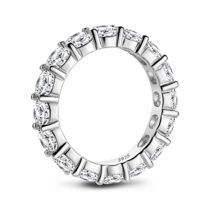 925 Sterling Silver Cushion CZ Eternity Ring 3