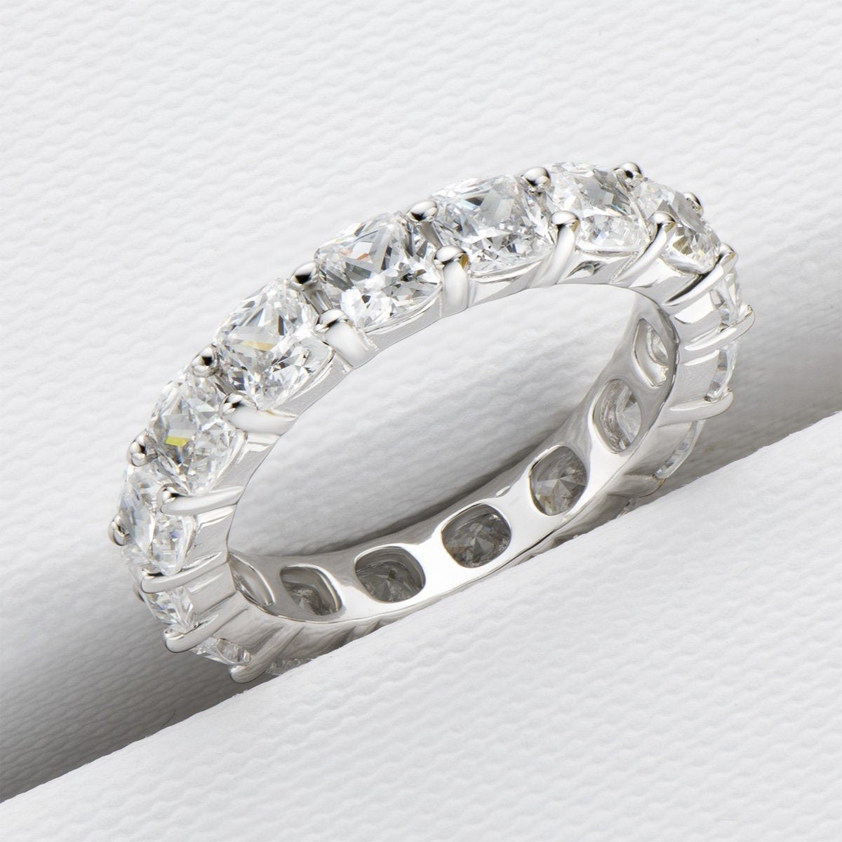 925 Sterling Silver Cushion CZ Eternity Ring 7