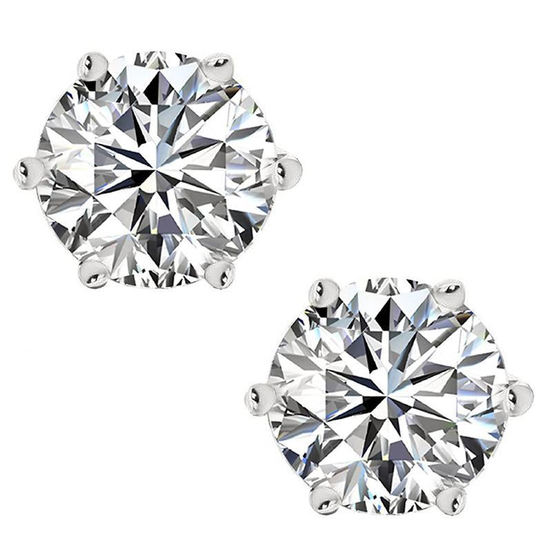 Round Cut Moissanite Diamond Stud Earrings 5