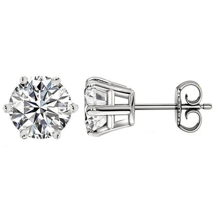 Round Cut Moissanite Diamond Stud Earrings 3