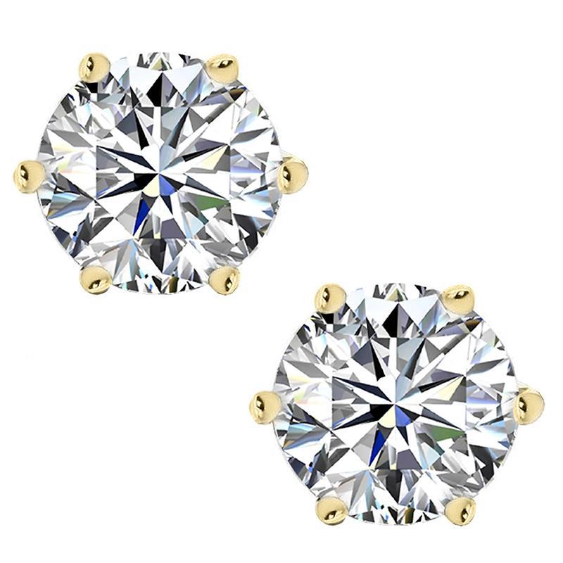 Round Cut Moissanite Diamond Stud Earrings 4