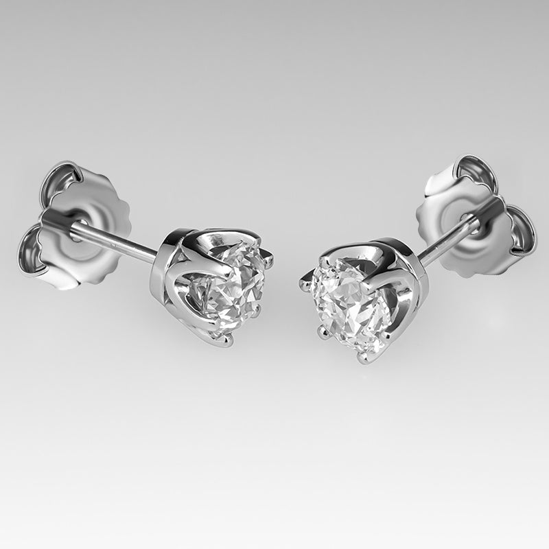 925 Sterling Silver Round Brilliant Cut Cubic Zirconia Stud Earrings 13