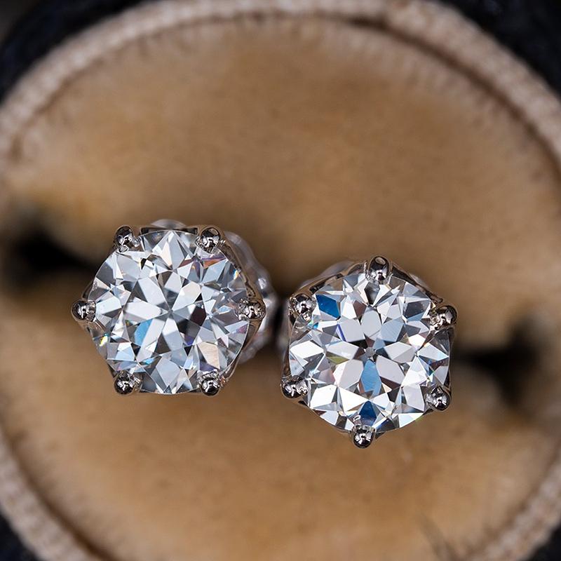 925 Sterling Silver Round Brilliant Cut Cubic Zirconia Stud Earrings 6