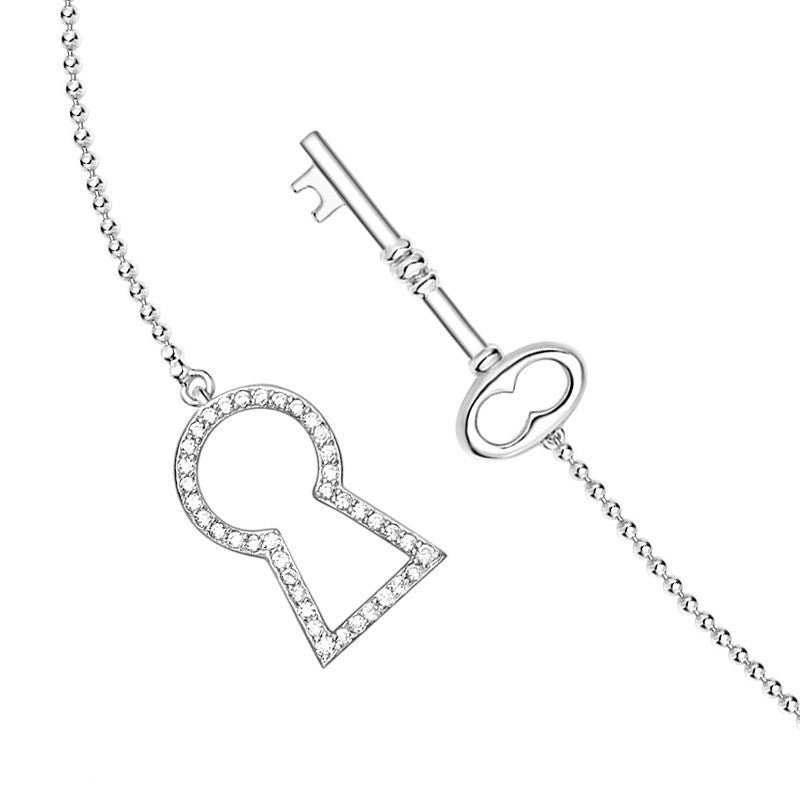 925 Sterling Silver Time Key Chain Fashion Necklace 1