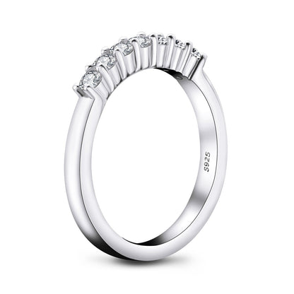 925 Sterling Silver Half Eternity Round CZ Ring 4