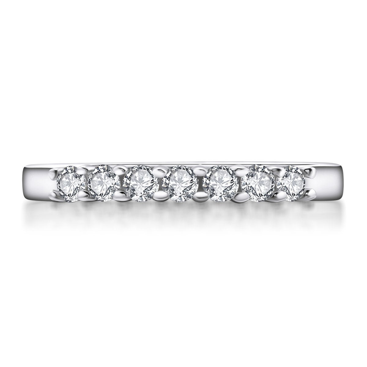 925 Sterling Silver Half Eternity Round CZ Ring 2