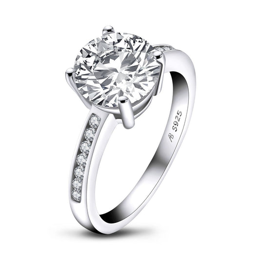 925 Sterling Silver Round CZ Ring 1