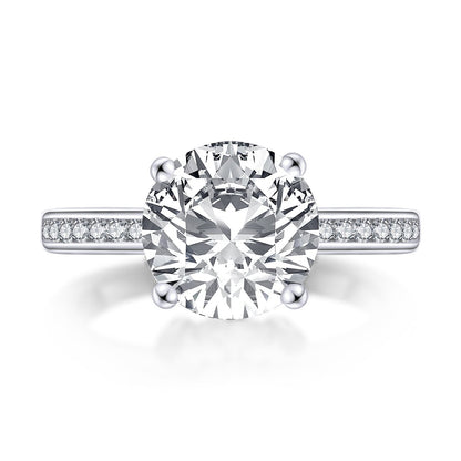 925 Sterling Silver Round CZ Ring 4