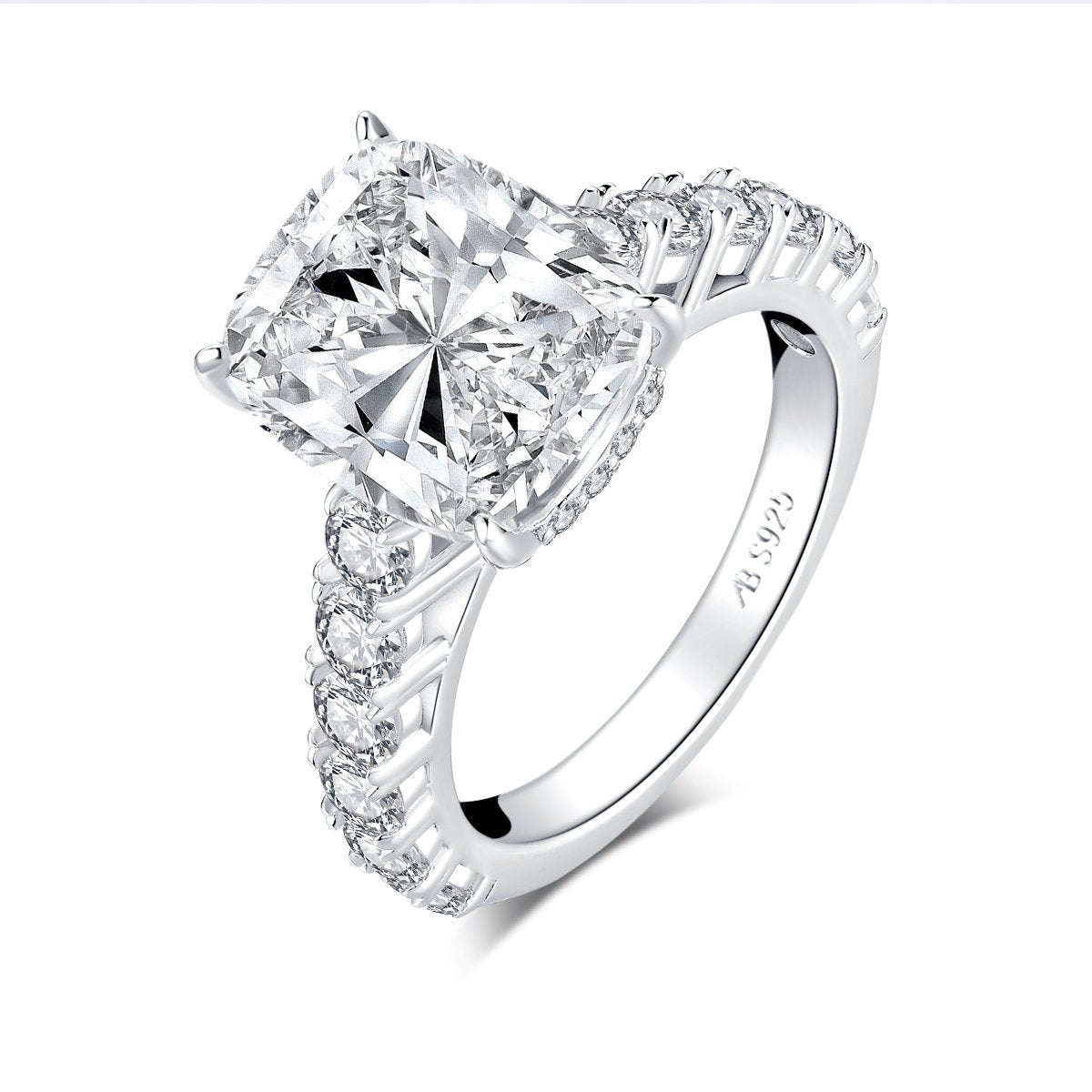 925 Sterling Silver Luxury Cushion CZ Ring 2