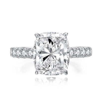 925 Sterling Silver Luxury Cushion CZ Ring 3