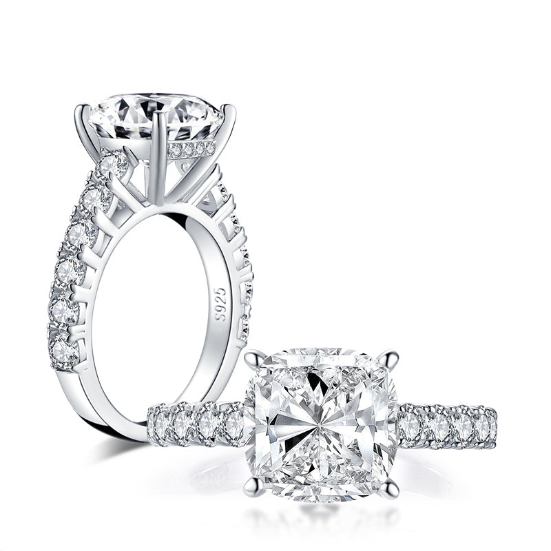 925 Sterling Silver Cushion Cut CZ Ring 3