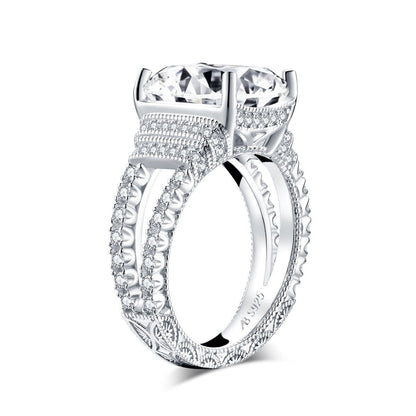 925 Sterling Silver Classic Square Cushion CZ Ring 5