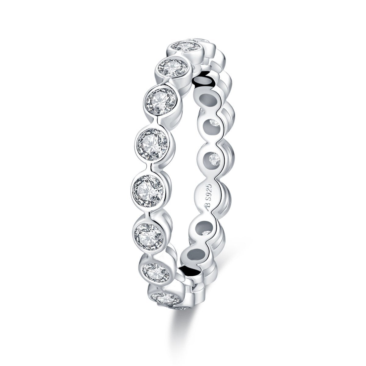 925 Sterling Silver Round CZ Full Eternity Ring 2