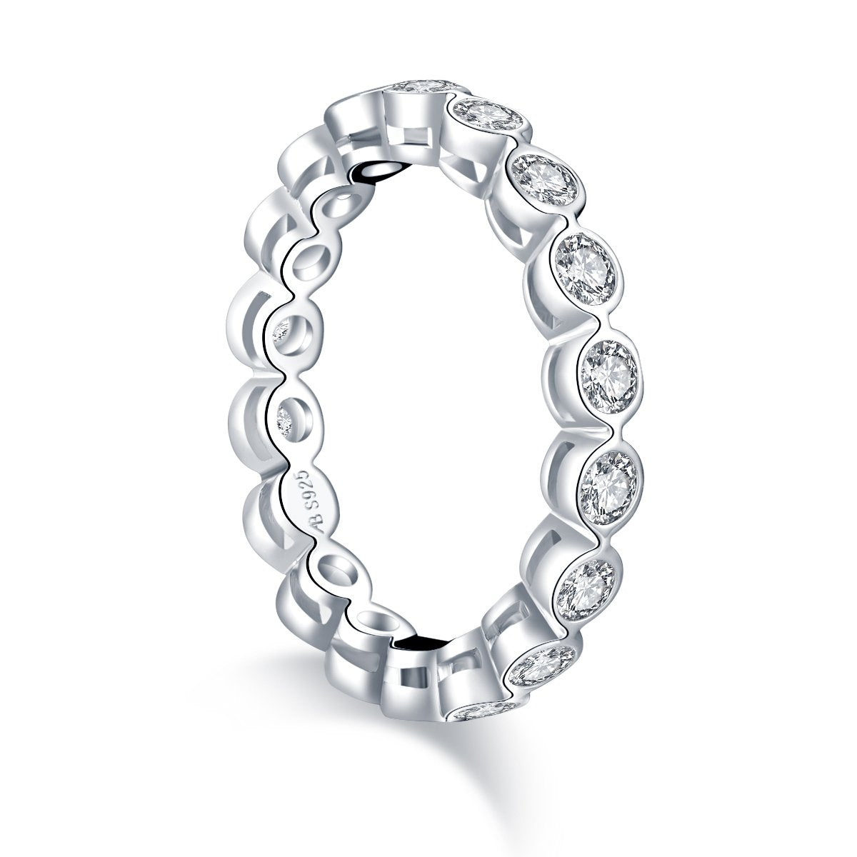 925 Sterling Silver Round CZ Full Eternity Ring 4