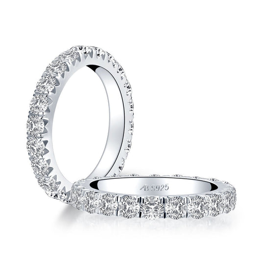 925 Sterling Silver Round CZ Full Eternity Ring 1