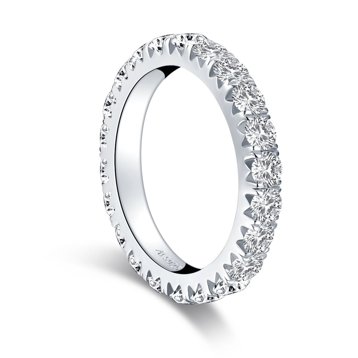 925 Sterling Silver Round CZ Full Eternity Ring 4