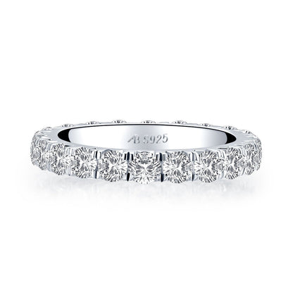 925 Sterling Silver Round CZ Full Eternity Ring 3