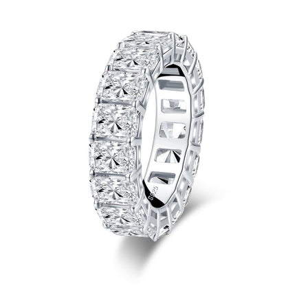 925 Sterling Silver Radiant Created CZ Full Eternity Ring 2