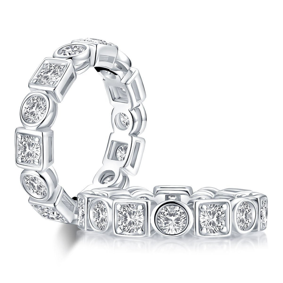 925 Sterling Silver Round CZ Full Eternity Ring 7