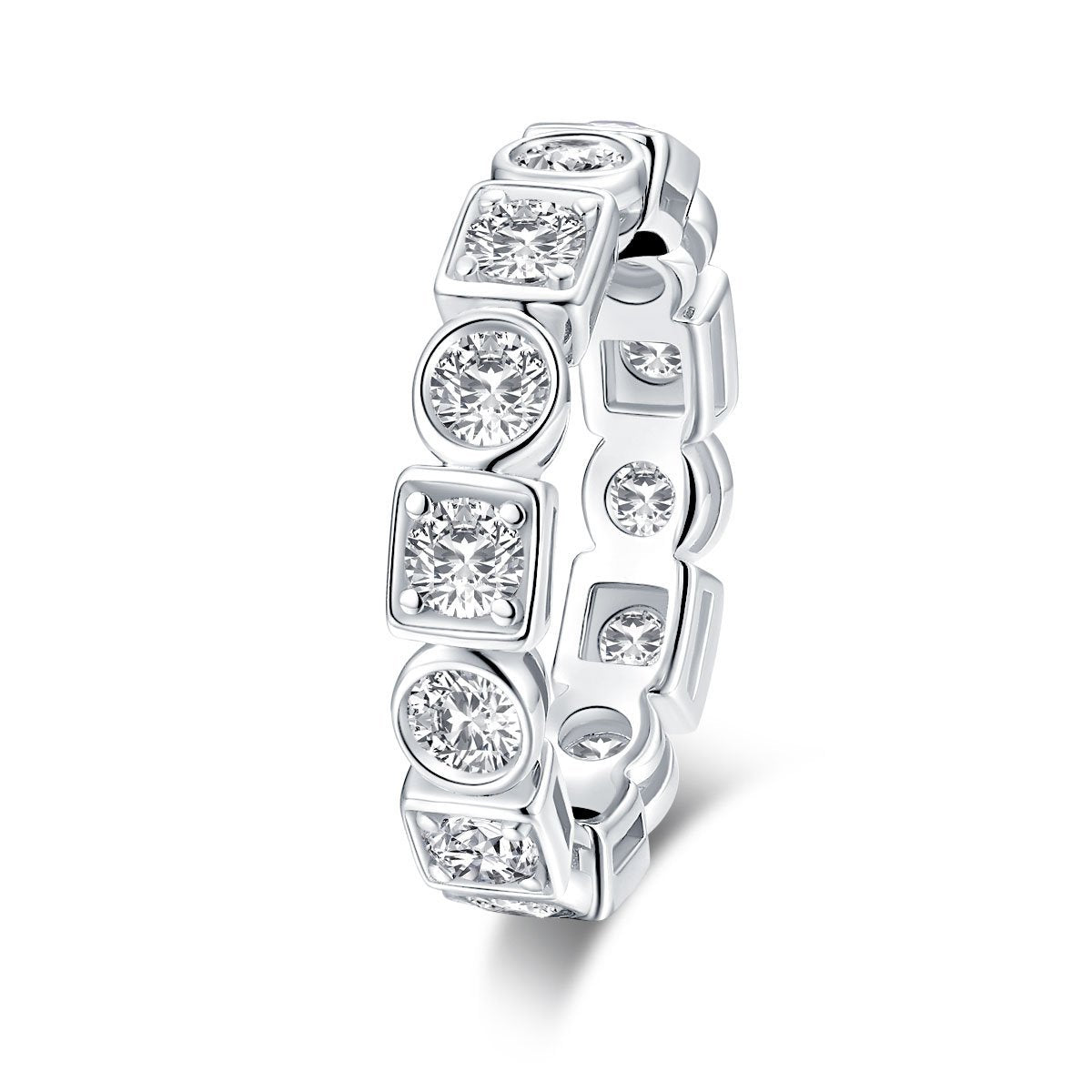 925 Sterling Silver Round CZ Full Eternity Ring 8