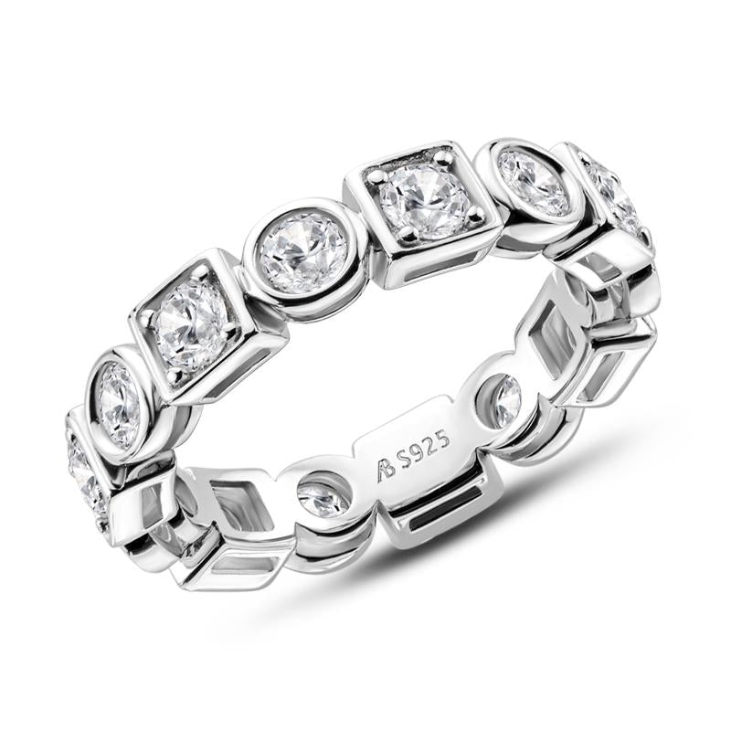 925 Sterling Silver Round CZ Full Eternity Ring 1