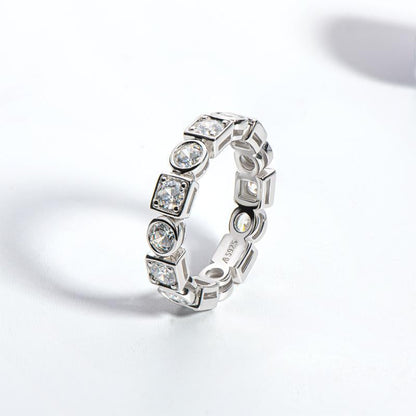 925 Sterling Silver Round CZ Full Eternity Ring 6