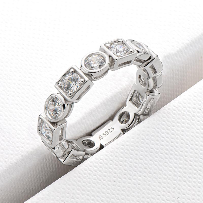 925 Sterling Silver Round CZ Full Eternity Ring 5