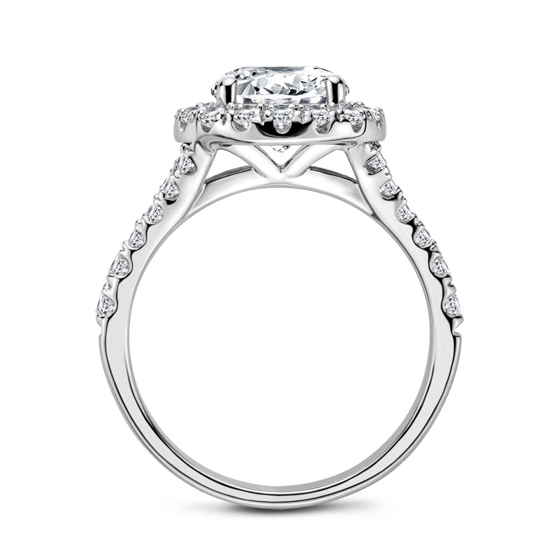 925 Sterling Silver Round Cut Cz Halo Ring 3