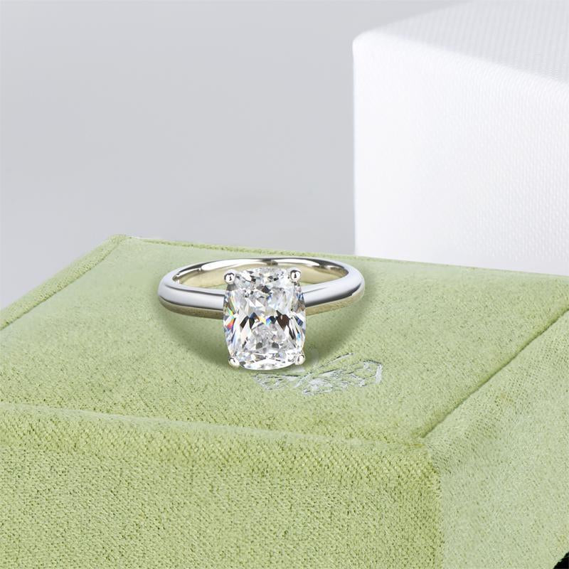 925 Sterling Silver Cushion Cut CZ Solitaire Ring 3