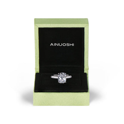 925 Sterling Silver Cushion Cut CZ Solitaire Ring 9