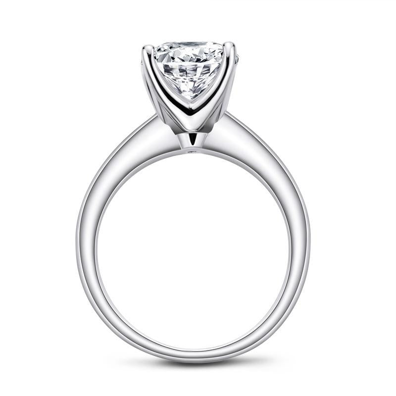 925 Sterling Silver Asscher Created White Diamond Solitaire Ring 5