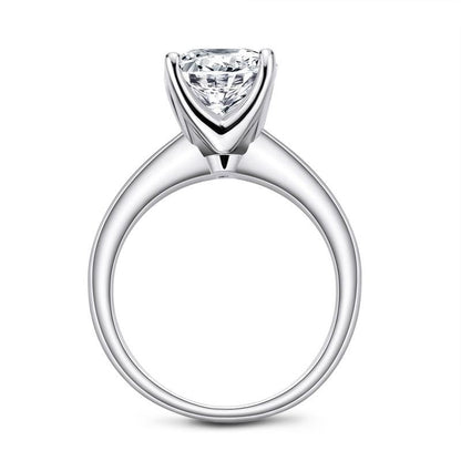 925 Sterling Silver Princess Created CZ Solitaire Ring 5