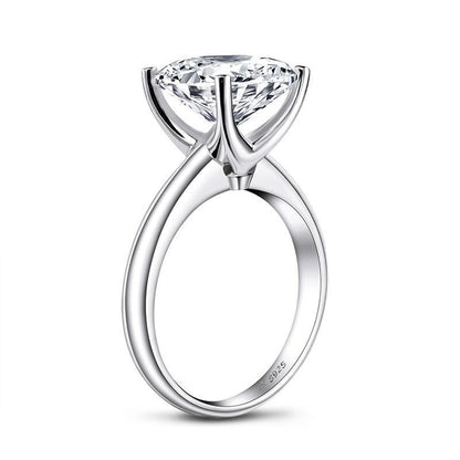 925 Sterling Silver Classic Round Cut CZ Solitaire Ring 4