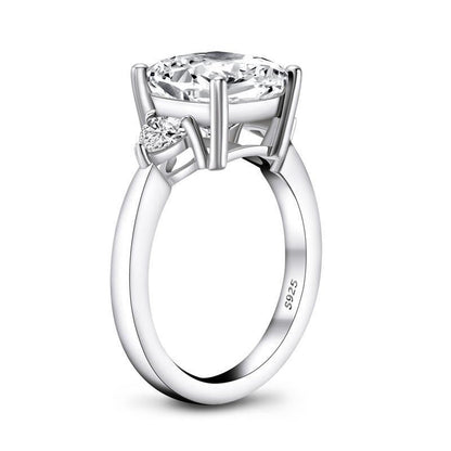 925 Sterling Silver Cushion Cut CZThree Stone Ring 3