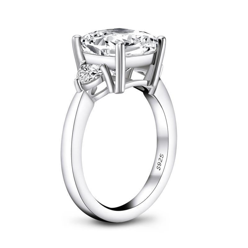 925 Sterling Silver Luxury Cushion Cut Cz Stone Ring 2