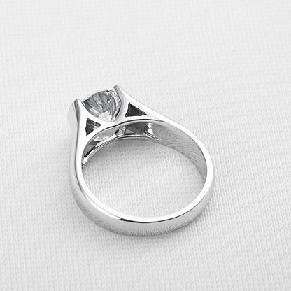 925 Sterling Silver Classic Round Cut CZ Solitaire Ring 9