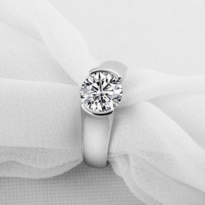 925 Sterling Silver Classic Round Cut CZ Solitaire Ring 5