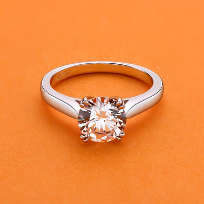 925 Sterling Silver Classic Round Cut CZ Solitaire Ring 2