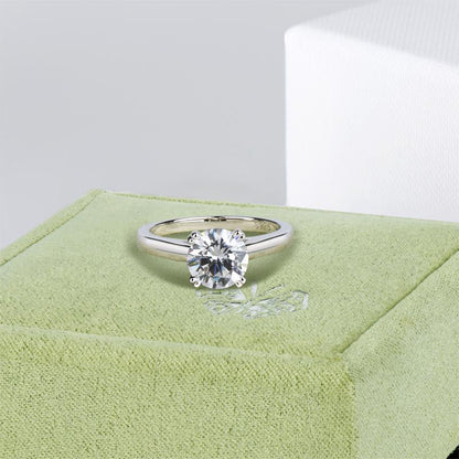 925 Sterling Silver Classic Round Cut CZ Solitaire Ring 3