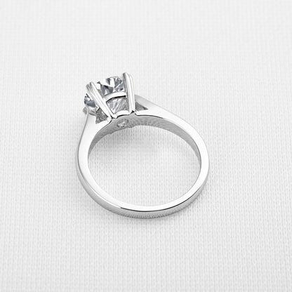 925 Sterling Silver Classic Round Cut CZ Solitaire Ring 5