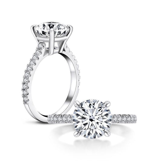 925 Sterling Silver Brilliant Round Cut CZ Diamond Ring 1