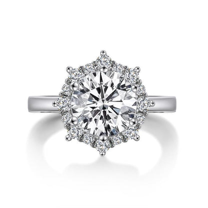 925 Sterling Silver Round Cz Halo Ring 3