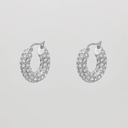 925 Sterling Silver Amiya CZ Hoop Earrings 6