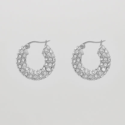 925 Sterling Silver Amiya CZ Hoop Earrings 4